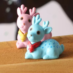 DIY 6 Pcs Sika Deer Miniatures Fairy Garden Figurines Bonsai Lawn Ornament Decor - Picture 1 of 12