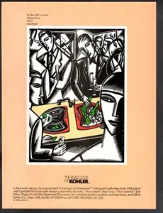 Impreso publicitario vintage Kohler Sink As I See It #2 Anthony Russo RSVP arte 1988 - Imagen 1 de 1