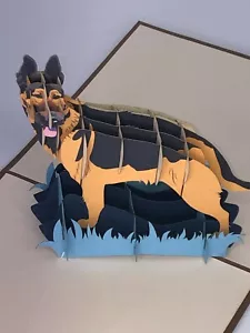 German Shepard 3D Pop Up Card Dog Puppy Wedding Birthday Love Pet - Picture 1 of 4