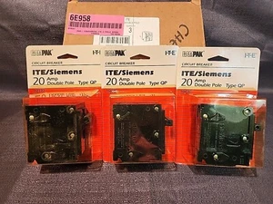 ITE/Siemens 20amp Double Pole Type QP Circuit Breaker Set Of 3 NEW - Picture 1 of 5