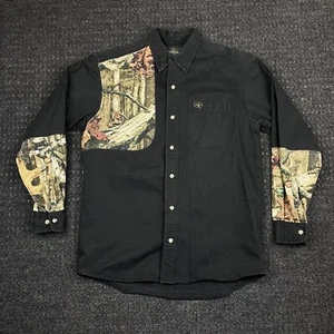 Vintage RedHead Long Sleeve Button Shooter Shirt Black Break Up Infinity Camo M - Picture 1 of 10