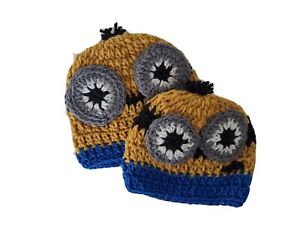 Boys Handmade Knit Beanie Minions I Year And Other Is For 2years