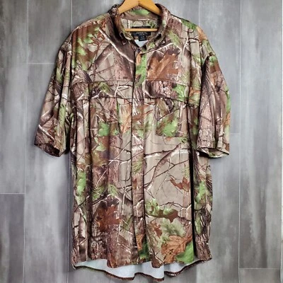 RedHead Size XL Brown Camouflage Realtree Short Sleeve Button Up Hunting Shirt  - Image 1 of 4