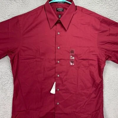 Camisa Arrow Adulto XL 17.5 32-33 Popelina Granate Ajustado Vestido Abotonado Para Hombres NUEVA Foto 1 de 4
