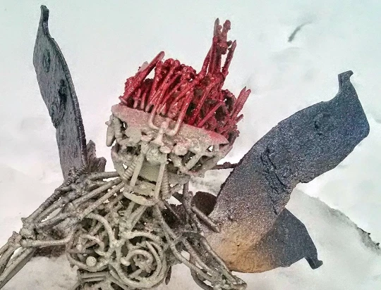  Fairy/Demon Goddess OAK Hand Made Metal Sculpture Welded Nails Painted - Image 1 of 4