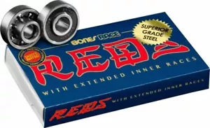 Cuscinetti per pattini a rotelle e skateboard Bones - rossi da corsa (8 mm - confezione da 8) - Foto 1 di 4