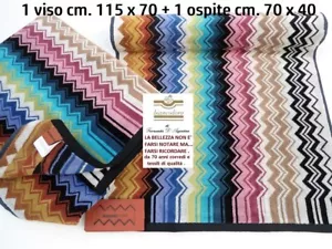 MISSONI set spugne 1 viso cm. 115 x 70 + 1 ospite cm. 70 x 40 , misure max - Picture 1 of 11