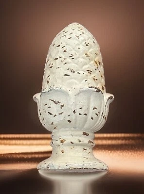 ANTIGUO REMATE ARQUITECTÓNICO DE ESCALERA DE PINO/ALCACHOFA DE HIERRO FUNDIDO C XIX Foto 1 de 4