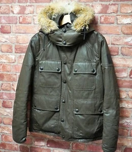 Belstaff Goose Down Real Fur Waxed Cotton Jacket Greenland Panther Aviator - Picture 1 of 18