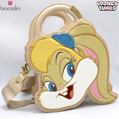 Braccialini Looney Tunes Diseñador Lola Bunny Forma Beige Bolso de Hombro Monedero Foto 1 de 4