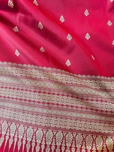 Red Brown Thai Silk Damask Traditional Fabric Wedding Tube Skirt 2 Yards #DK204 - Picture 1 of 5