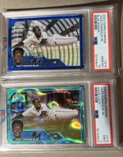 2022 Topps Chrome Jazz Chisholm Jr Aqua Lava Blue Sonar 