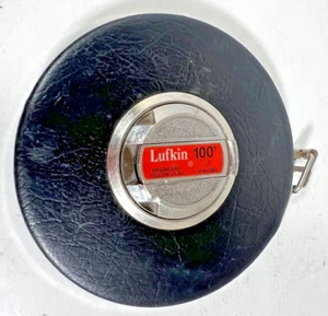 Vintage LUFKIN Engineers WHITE Clad 100 Ft Mod HW226D Industrial Tape Measure - Picture 1 of 5