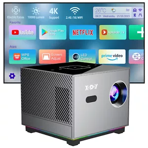 4K UHD Projector 5G Wifi Bluetooth Android Smart HDMI Beamer Home Theater Movie - Picture 1 of 13