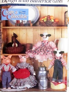 De Colección Duncan Coleccionable COW PIG Cuerpos Muñeca Decorativa Patrón Artesanal 16" - Imagen 1 de 2