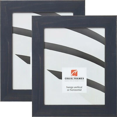 Craig Frames Jasper, 1.5" Distressed Country Blue Picture Frame, Set of Two - Image 1 of 4