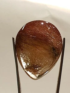 100% Natural Crystal Pear Bi-colored Rutilated Quartz with Inclusions. - Picture 1 of 12