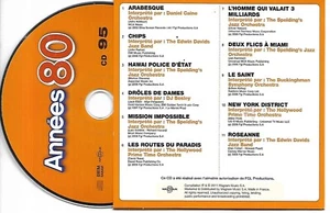 CD CARDSLEEVE ANNEES 80 11 TITRES : CHIPS/ARABESQUE/HAWAI/2 FLICS A MIAMI/SAINT - Picture 1 of 1