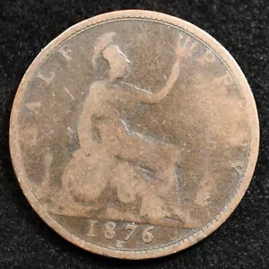 Great Britain 1/2 Penny 1876H, Coin, Inv#E657 - Picture 1 of 2