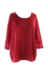 Alfani Red Dolman-Sleeve Metallic Sweater XL - Picture 1 of 3