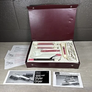 Vintage Sears Deluxe Mini/Maxi Professional Style Combo With Traveling Case Pink - Picture 1 of 15