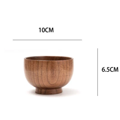 Cuencos redondos japoneses de madera sopa de arroz fideos comida vajilla utensilio Foto 1 de 4