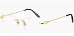 Cartier Gold Rectangular Rimless Optical Unisex Eyewear  CT0045O 002 - Picture 1 of 4