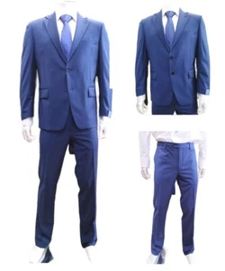 Traje de lana italiano SanRemo para hombre azul intenso oficina y ceremonias matutinas italiano - Imagen 1 de 15