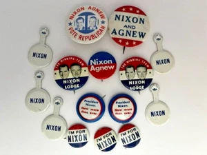 Lot 15 Vintage Richard Nixon Presidential Campaign Political Pinback Buttons - Picture 1 of 3
