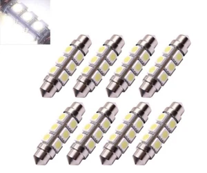 8x 6V Coche LED Festoon Sofitten 12 SMD 42mm Iluminación Interior Lámpara 6000K - Imagen 1 de 3