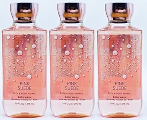 3 Bath & Body Works PINK SUEDE Body Wash Shower Gel 10 oz - Picture 1 of 2