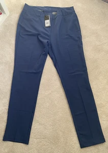 BNWT ADIDAS FRENCH NAVY SMART CASUAL COMFORTABLE SOFT TROUSERS SIZE 18 - Picture 1 of 9