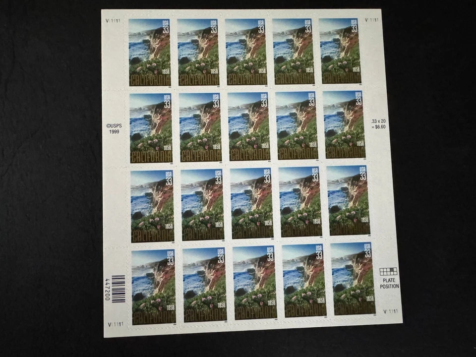 Scott #3438 California Statehood Pane of 20 33¢ Stamps (2000) - Image 1 of 1
