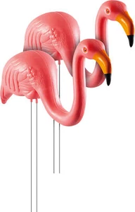 2 x Flamingo Garden Ornaments with Ground Spikes Decor Durable PE Weatherproof - Picture 1 of 5