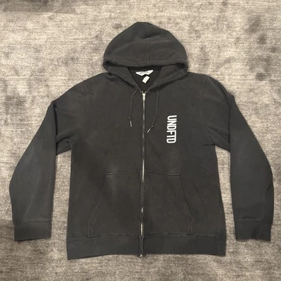 Undefeated UNDFTD Logo Full Zip Hoodie Large Medium Black - Flaws - Image 1 of 4