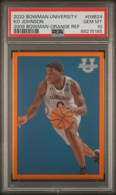 2022 Bowman Chrome University 2009 Bowman KD Johnson Orange Ref 02/25 PSA 10 - Image 1 of 2