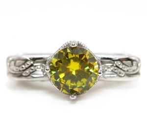 2CT Peridot & Topaz 925 Solid Sterling Silver Ring Jewelry Sz 7 - Picture 1 of 4