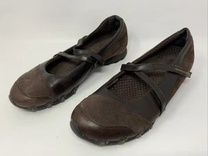 Zapatos cómodos para mujer Skechers Mary Jane de cuero y gamuza talla 10 marrón caramelo - Imagen 1 de 10