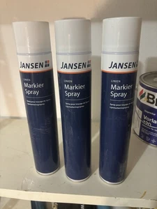 (3x)JANSEN LINIENMARKIER-SPRAY 750ML WEISS, MARKIERUNGSSPRAY - Bild 1 von 2
