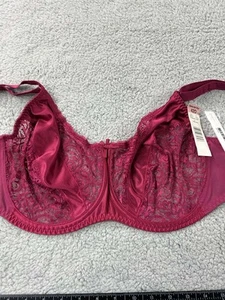 Hanes BH 42D Bügel G274 Satin halbtransparent Spitze geteilt Cup Bügel BH Neu mit Etikett - Bild 1 von 12
