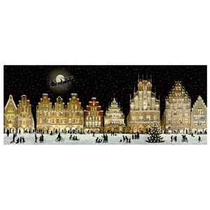 Christmas Lights Cityscape Coppenrath Advent Calendar 69 x 27 cm glitter - Picture 1 of 1