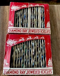 Vintage Diamond Ray Jeweled Icicles In Original Packaging Multicolor (32) - Picture 1 of 7