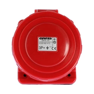 GEWISS FESTSTECKDOSE 10ø EINBAU WASSERDICHT 3P+T 32A 400V 6H GW62242 INDUSTRIESTECKDOSEN - Bild 1 von 7