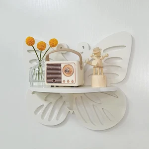 Butterfly Shaped Nursery Wall Deor Floating Shelf, Cute Wall Display Rack for Ki - Picture 1 of 9