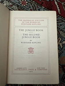 Mandalay Edition Rudyard Kipling 1925 The Jungle Book The Second Jungle Book HC - Foto 1 di 11