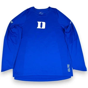 Duke Mens L Shooting Shirt Nike Elite Long Sleeve Blue Devils Blue Dri Fit - Picture 1 of 12