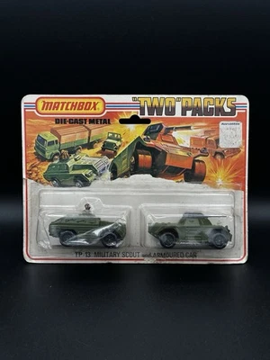 Matchbox Two Packs TP-13 Military Scout & Armoured Car Vintage 1975 Diecast Army - Image 1 of 4