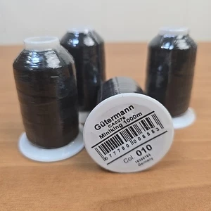 Gutermann Sewing Thread Miniking Set of 4 Overlocking Thread 1000M Col 010 Black - Picture 1 of 3