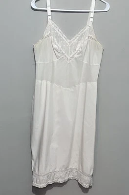 Correa ajustable vintage Rogers años 60-70 blanco con ribete de encaje talla 38 grande Foto 1 de 4