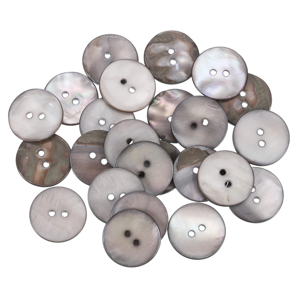 25 Pcs Natural Shell Button, 2 Hole 23mm Mother of Pearl Button, Grey - Изображение 1 из 4